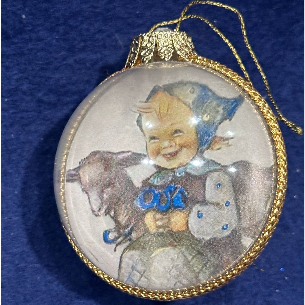 2 Original Vintage Hummel Christmas Ball Ornaments West Germany